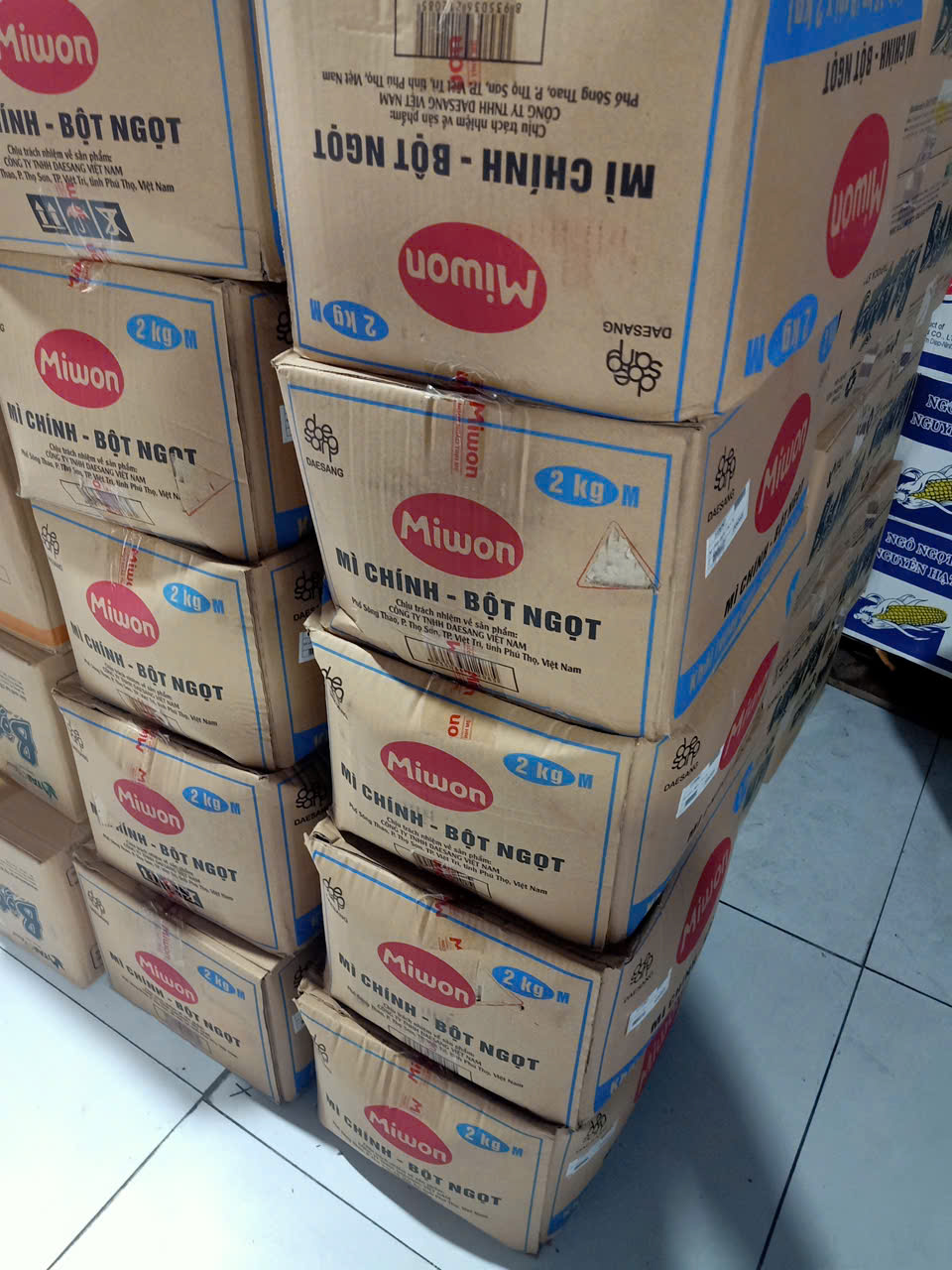 Mì chính / bột ngọt Miwon tại kho Đồng Bằng